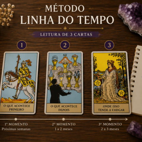 M�todo Linha do Tempo no Tar�: leitura r�pida de 3 cartas